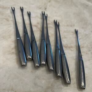 Set of 6 small crab forks Italy stainless steel